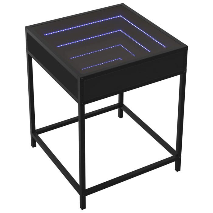 VidaXL Coffee Table with LED Infinity Black 40x40x51 Cm 847672