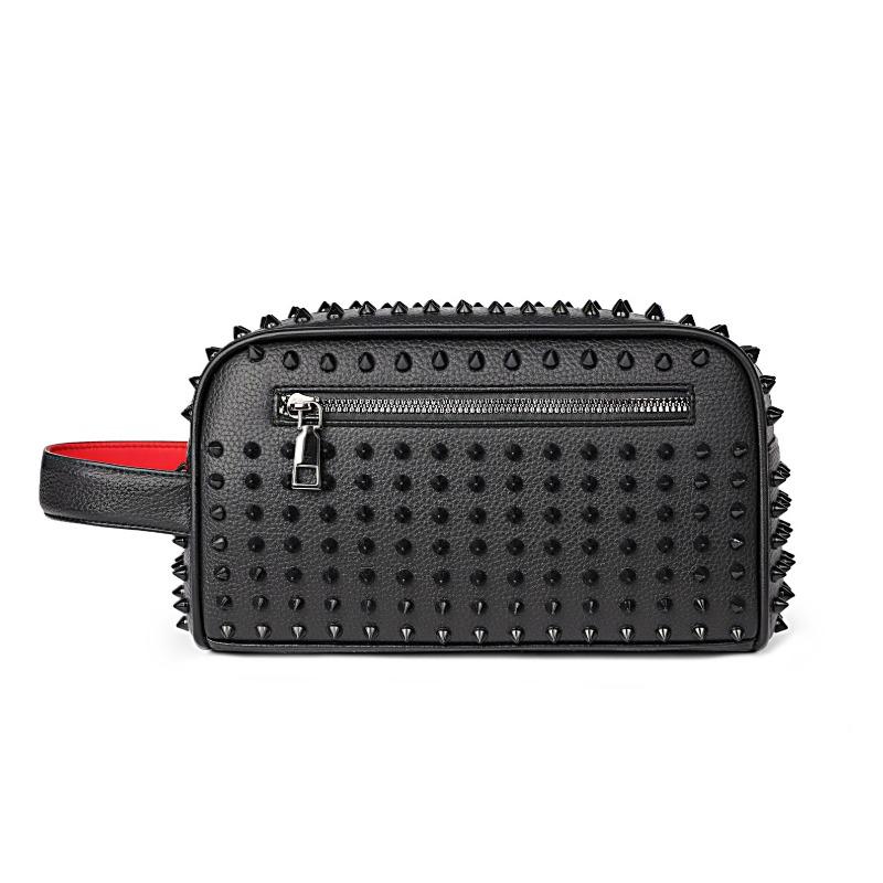 

Personalized Rivet Crossbody Bag, Clutch Bag, Men s Bag, Simple and Fashionable, Versatile, Color-matching Design чорний/червоний