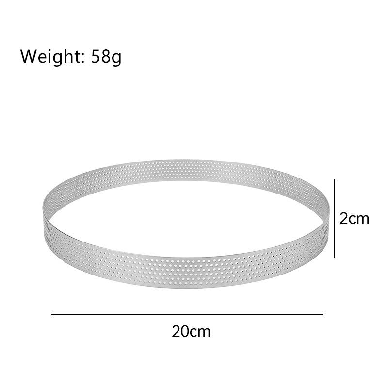 Stainless Steel Mousse Cake Mold Heat-Resistant Perforated Round Tart Ring Cookies Pastry Circle Cutter Mold Baking Tools