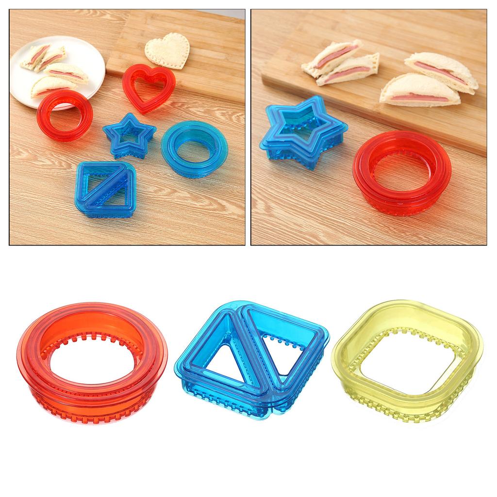 5Pcs Sandwich Cutter and Sealer for Kids Childrens Portable