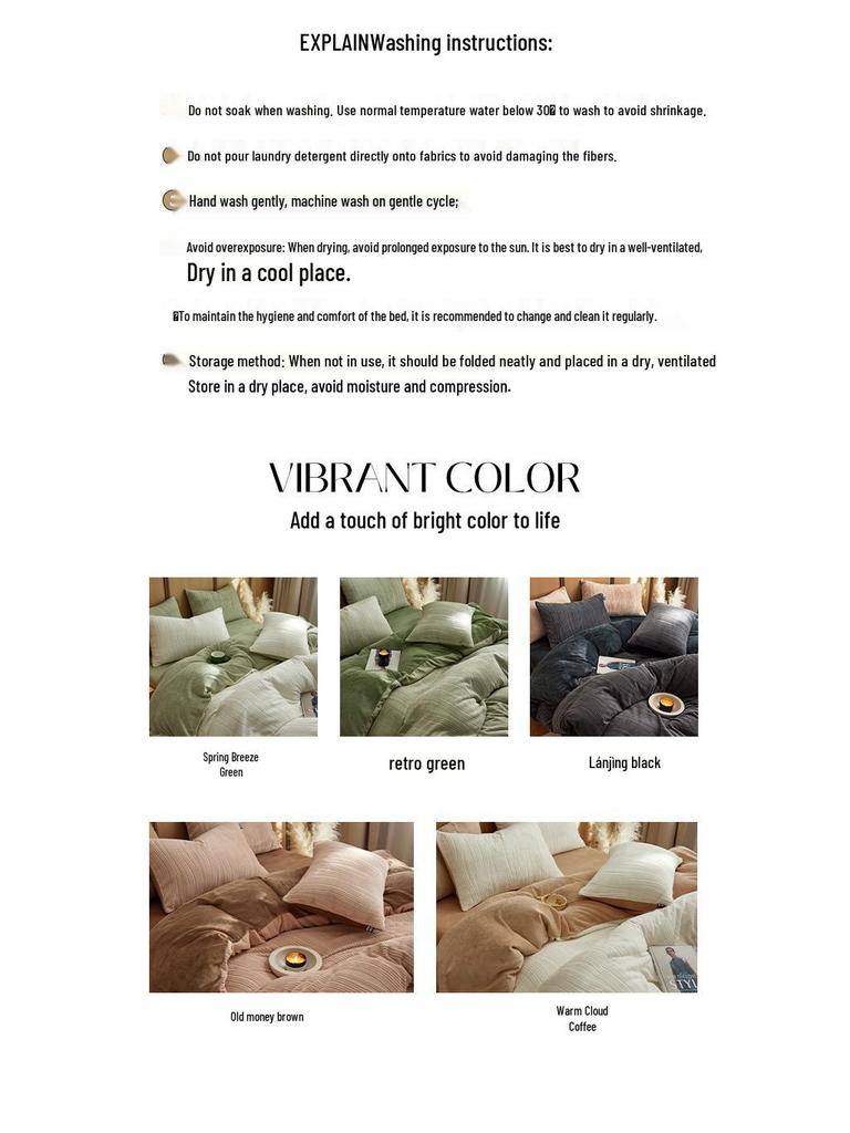 Japanese Class A Full Matte Velvet 3D Carved Mother-Baby 4-Piece Winter Bedding Set