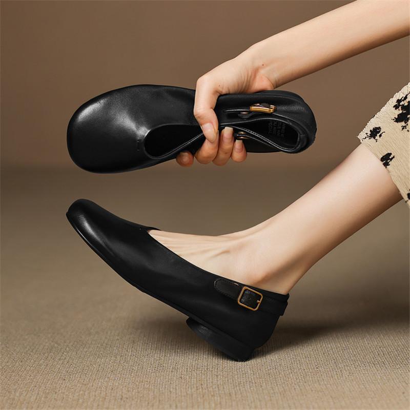 Fashion New Spring/autumn Genuine Leather Women Shoes Round Toe Mary Jane Shoes for Women Fashion Loafers Shoes Low Heels Women Pumps