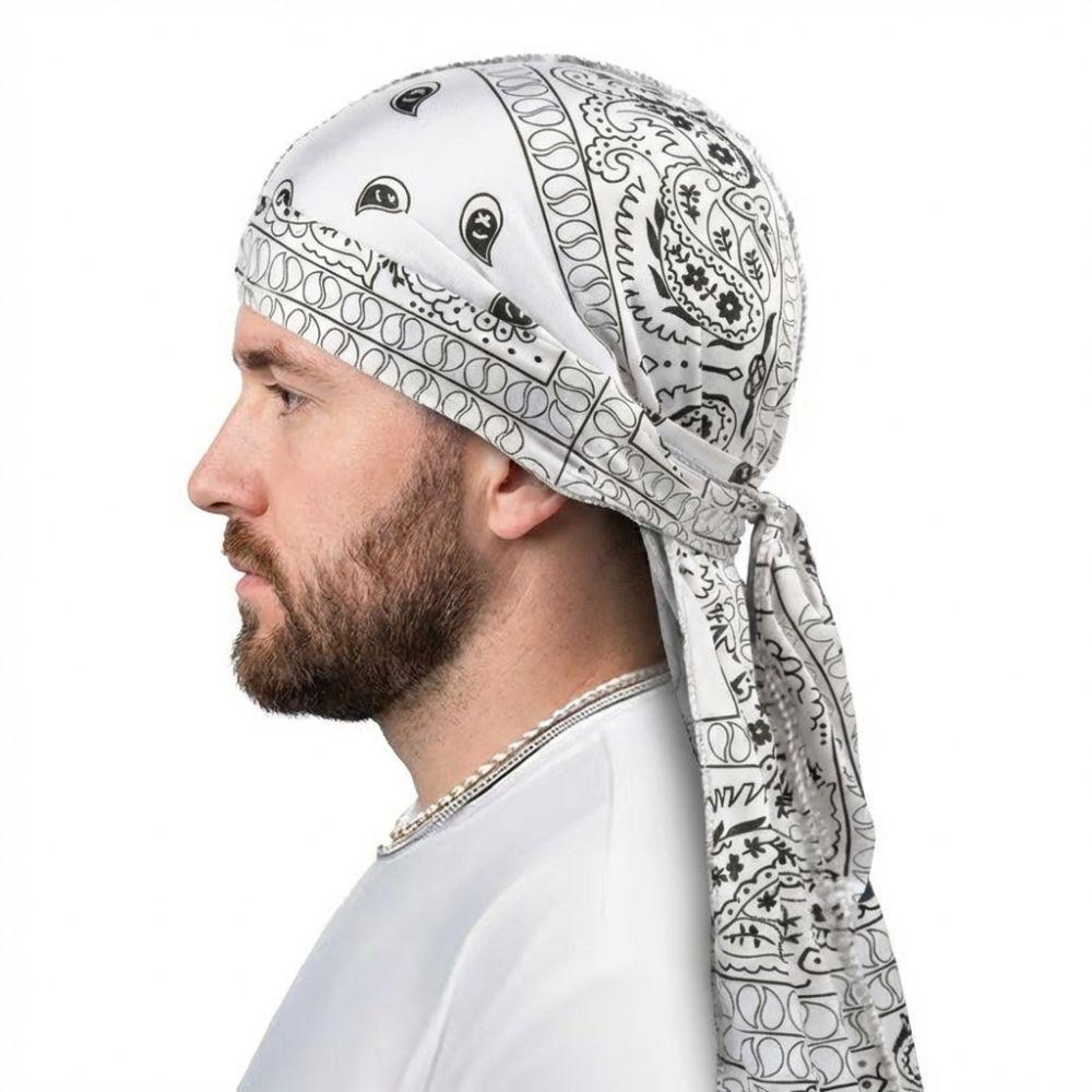 Amoeben-Print Langschwanzig Piratenmütze Imitation Seide Hip-Hop Hut Mode Herren Kopftuch Outdoor