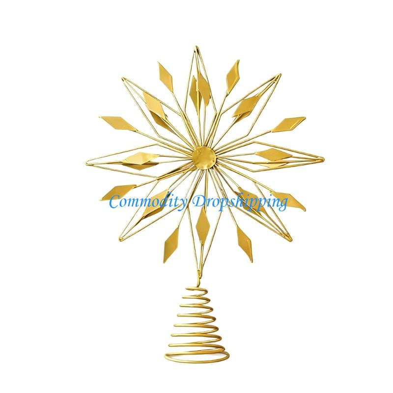Y5JC Decorative Christmas Tree Toppers Metal Decoration for Indoor Outdoor Use Seasonal Party Supplies