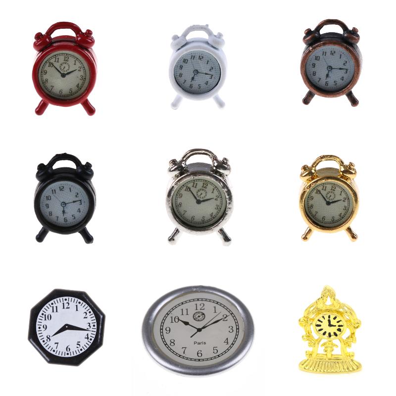 Scale 1:12 Alarm Clock Mini Home Decoration Dollhouse Miniature Toy Lovely Doll Kitchen Living Room Accessories
