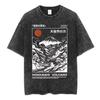 Hot Osaka Dotonbori Japan Illustration Doublesided Print Tshirts Vintage Washed Japanese Style Cityscape Cotton Top Tee