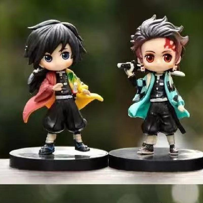 Q Version Demon Slayer Handicrafts 6-piece Mini Figurines Set 11cm For Display