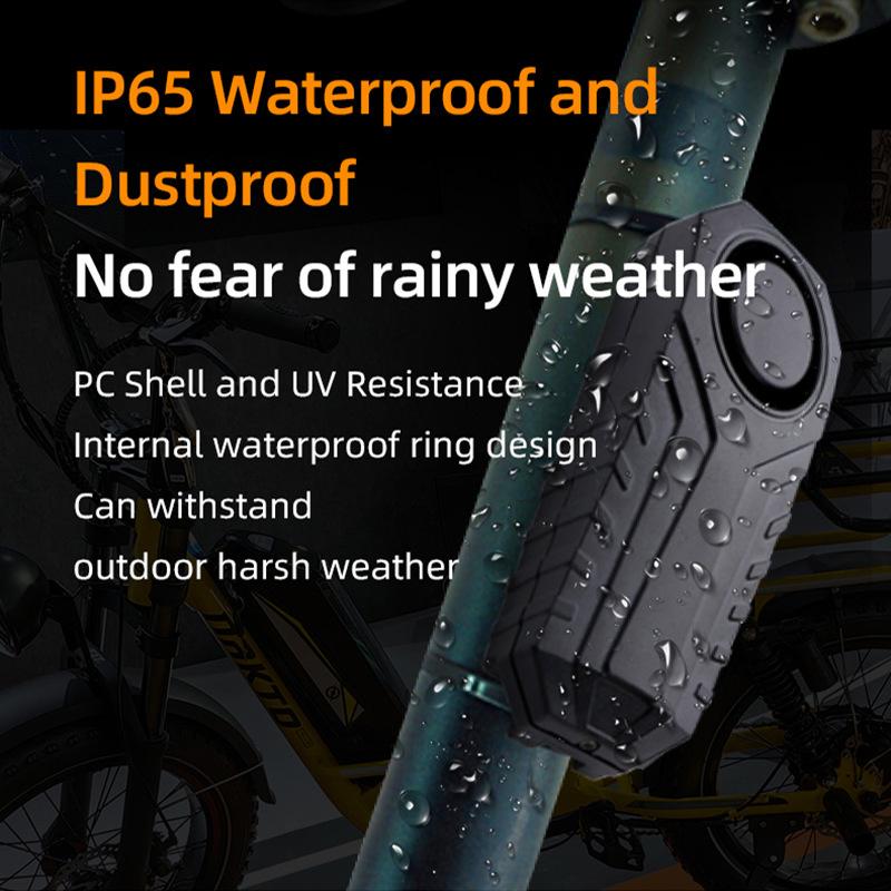 Bicycle Motorcycle Vibration Alarm Bike Alarm Remote Control Wireless Anti-Theft Alarm 113Db Triggered Vibration Sensor