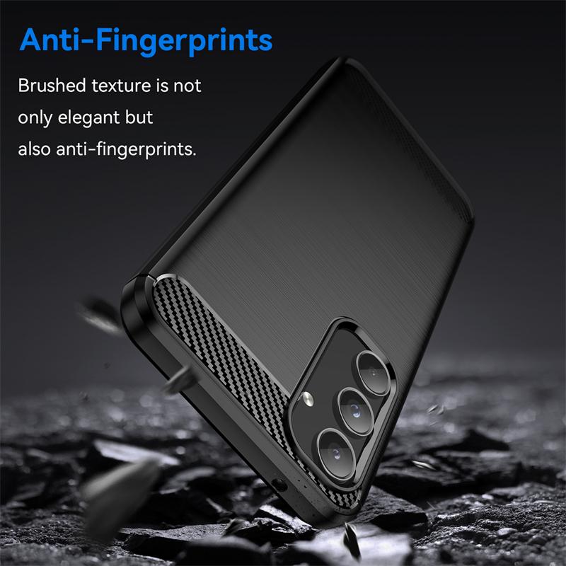 For Samsung Galaxy A55 Case Protector Cover Samsung A55 Case Rubber Shockproof TPU Carbon Fiber Phone Case Galaxy A55 Cover
