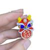 Elegant Red Pearl Festive Brooch: Lion Dance Pin for Women - Versatile and Stylish