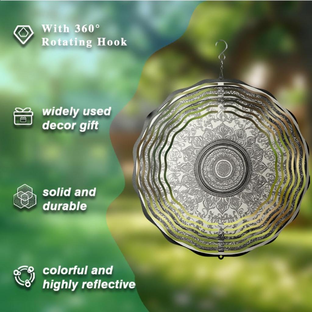 10 Zoll Hängendes Windspiel Außendekor Elegante Hofdekoration mit 360° Drehhaken Einzigartiges Dynamisches Design für Frühling Sommer Herbst Geschenk
