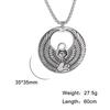 Dawapara Egyptian Mother Goddess Isis Amulet Pendants Hollow Vintage Talisman Necklace Stainless Steel Jewelry