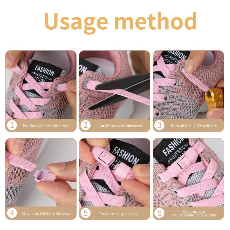 2PCS New Without Ties Elastic Laces No Tie Shoe Laces Press Lock Shoelaces Sneaker 8MM Widened Flat Shoelace for Shoes