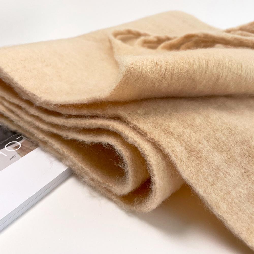 Solid color mohair scarf vacuum packaging warm scarf women's shawl