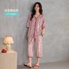 Pajamas women's pure cotton summer five-point-sleeved seven-point pants summer cool thin cotton half-sleeved large-size mother loungewear