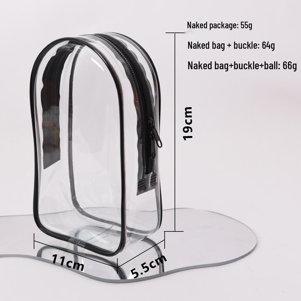 Clear PVC Zipper Doll Storage Bag - 19cm, Cartoon Dust Cover with Portable Hanging Buckle