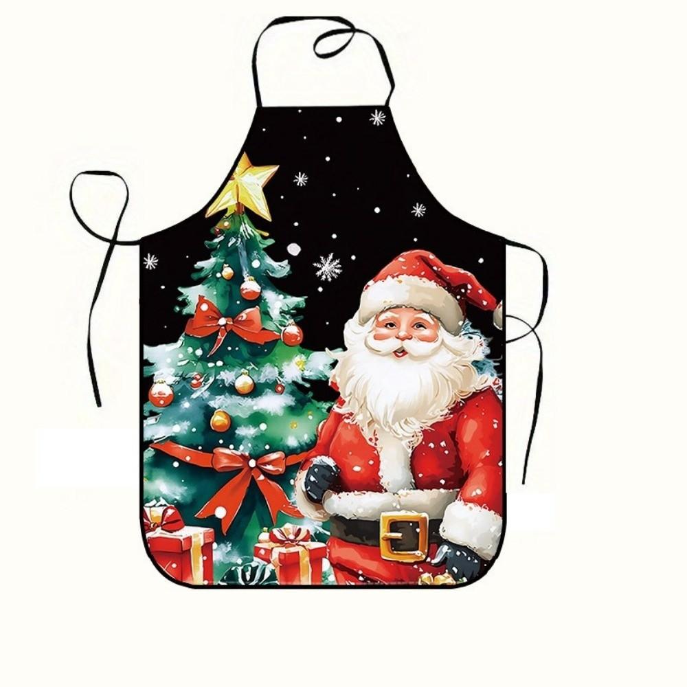Snowman Christmas Santa Claus Apron Xmas Tree Reindeer Waist Apron Waterproof Stain-Resistant Cooking Apron Restaurant