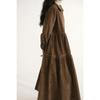 Japanese Style Corduroy Doll Collar Autumn A-Line Long-Sleeve Dress