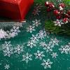 800 Stück Schneeflocken Konfetti Dekorationen - Mehrgrößige glitzernde Schneeflocken für Winterwunderland, Weihnachten, Federlose saisonale Dekoration
