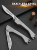 Stainless Steel Replaceable Blades Scalpel Folding Knife With Bottle Opener EDC Keychain Pocket Knife 10 Blade Free Useful Tool