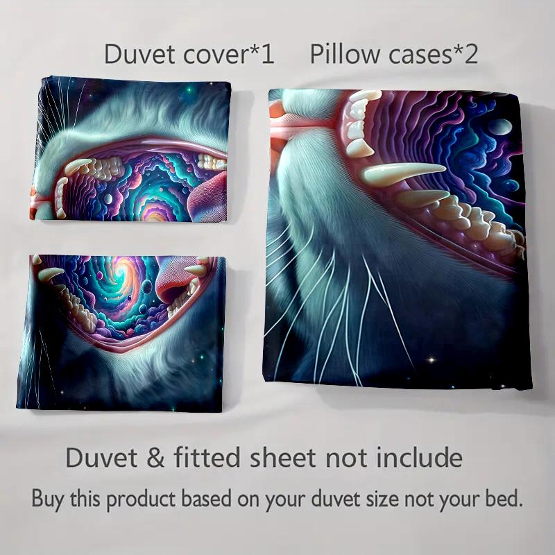 Cosmic Cat Maw Bedding Duvet Cover Sets Duvet Covers Pillowcases Gifts (1 * Duvet Cover 2 * Pillowcases, Without Duvet Insert)