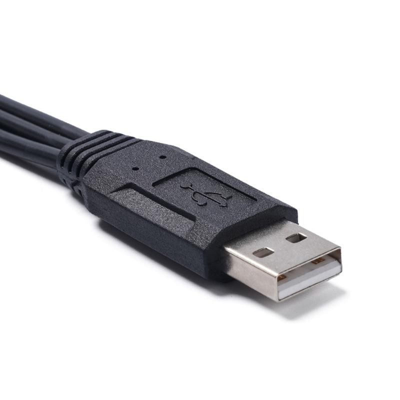 USB Charging Spliter Cable 3 in 1 Data Cord with Type C Tiny  USB & Mini 5P  Connectors 30cm Length for Fast Charging