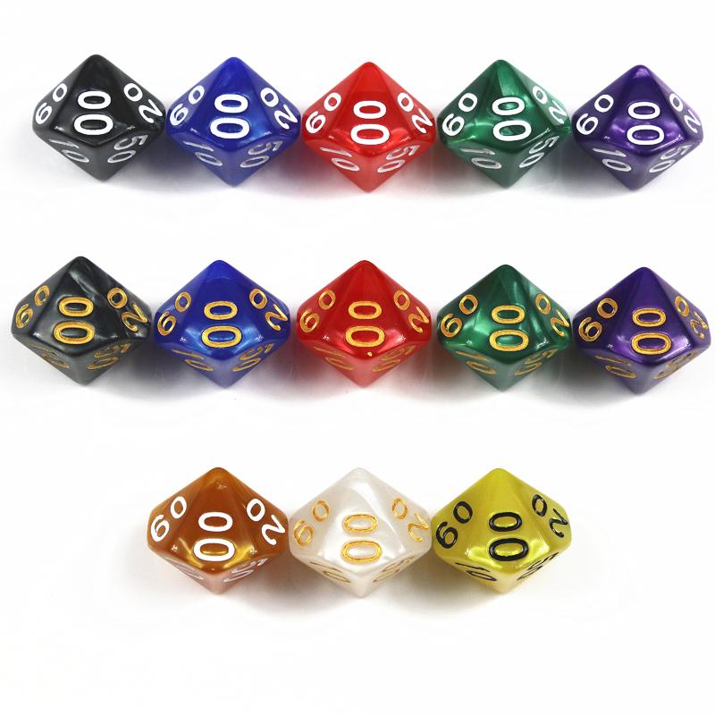 Mnohostěn D10(00-90) Kostky DND Sada kostek 10ks Vícestranné kostky pro zábavnou párty deskovou hru