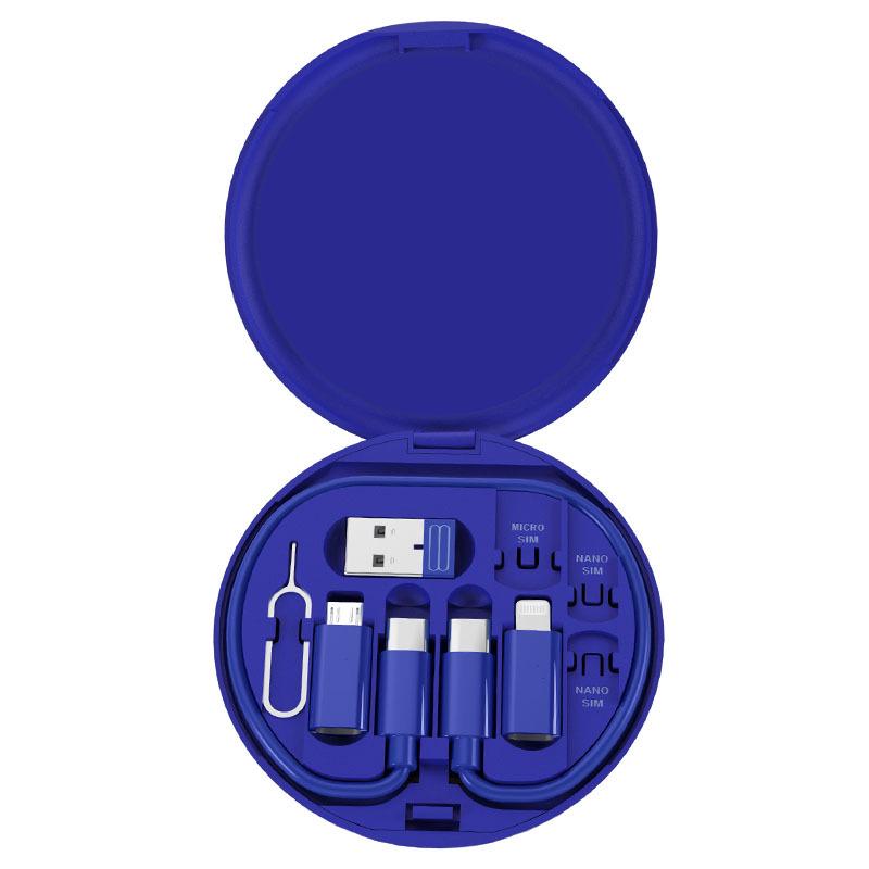 5-in-1 Portable Multi-Functional Data Cable Storage Box with 60W Fast Charging for Lightning, Android, and USB Devices