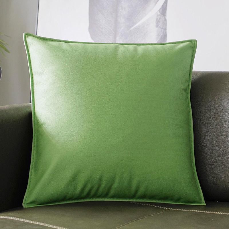 Luxury Retro Faux Leather Pillow Cover with Lychee Pattern - Soft Headboard, Office Cushion, Sofa Throw.