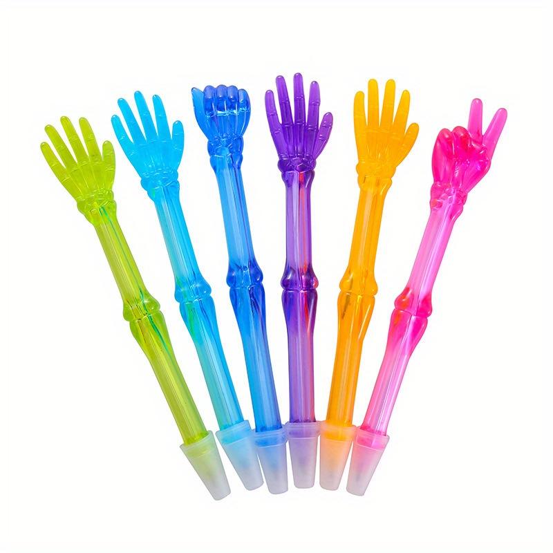 Back To School Season 10pcs 0.5mm Transparent Finger Ballpoint Pen Creative Stationery Gesture Pen Prize Gift Office Oily Signature Pen