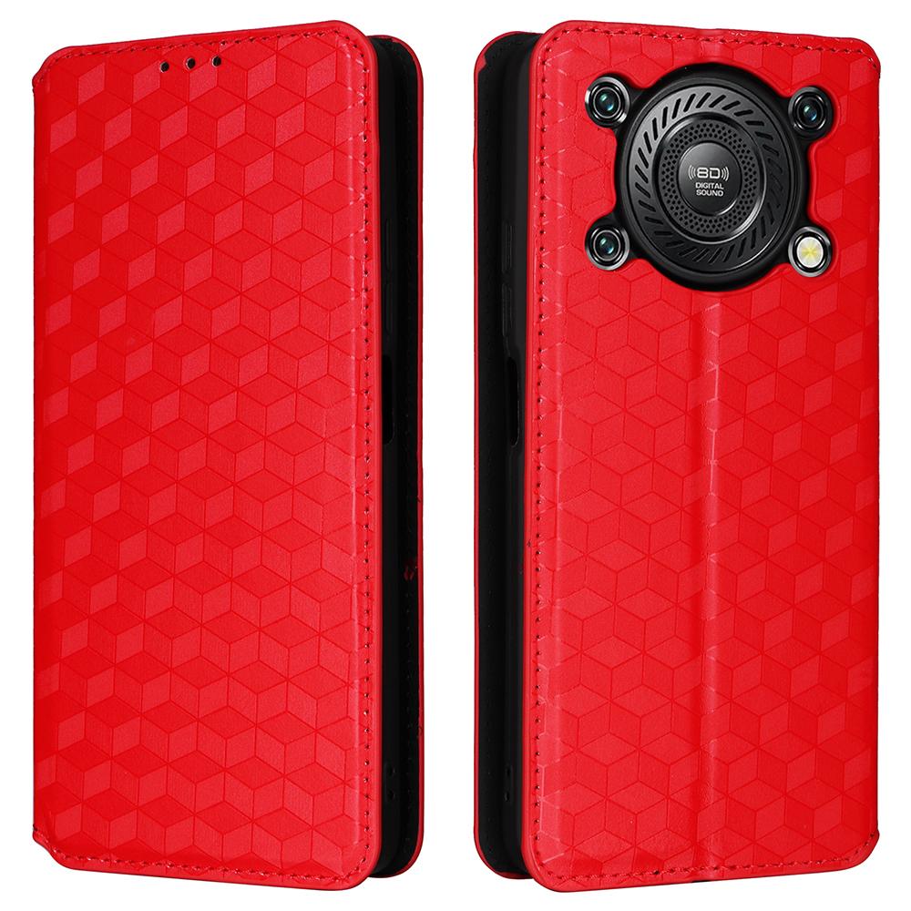 For Oukitel C60 Pro/C60 Case Wallet Rhombus Imprinted Leather Phone Cover