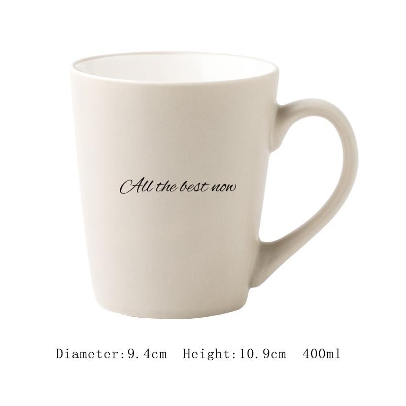 

400ml Household Ceramic Cup Set Chinese New Letter Underglaze Colour Office Coffee Mugs with Lid Scoop Handle White Couple Cup 301-400ml