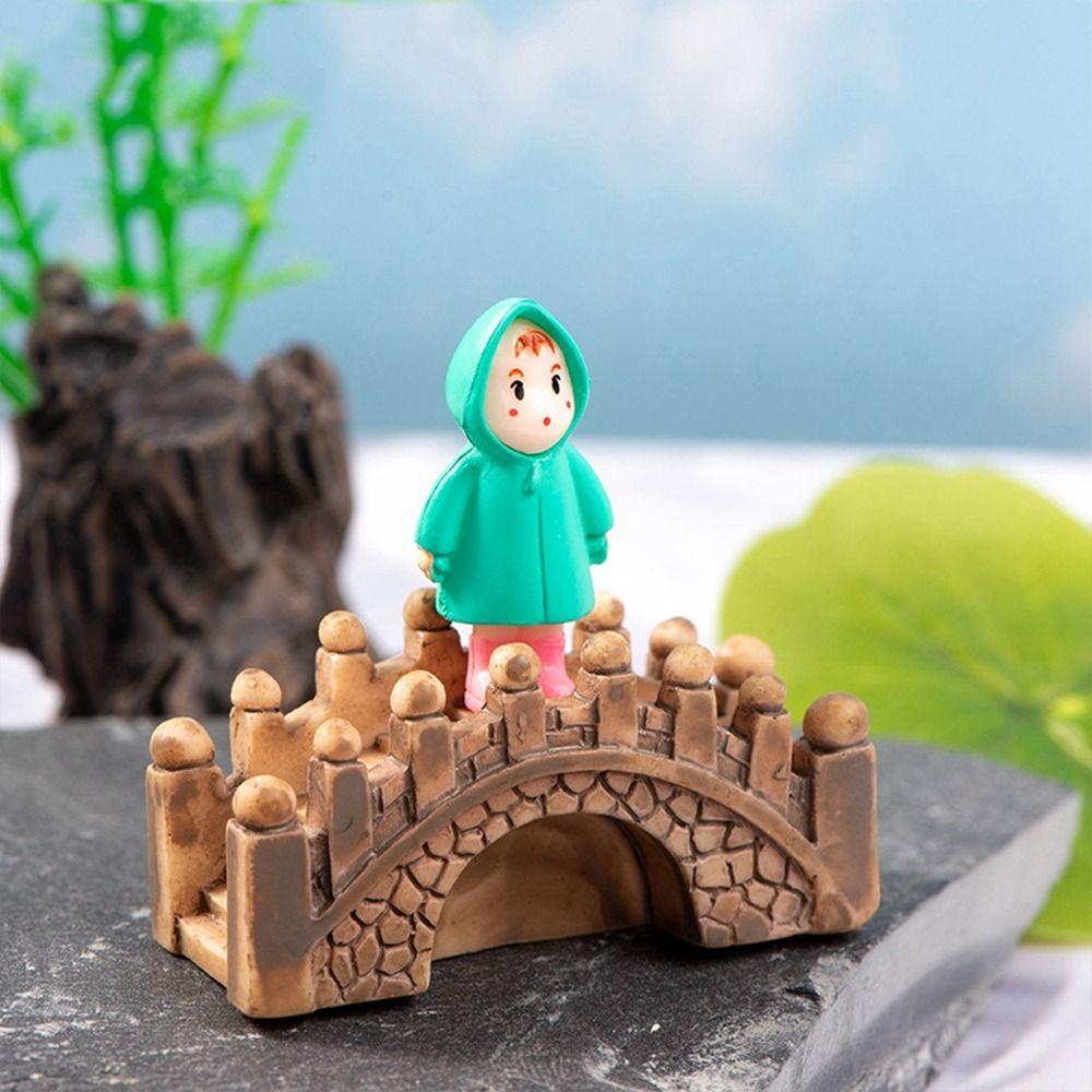 Resin Craft Resin Bridge Miniatures Small Bridge Jiangnan Small Bridge Creative   Fairy Garden
