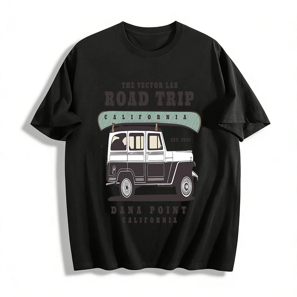 California Dana Point Retro Road Trip Off-Road Graphic Tee Pure cotton T-shirt XXS