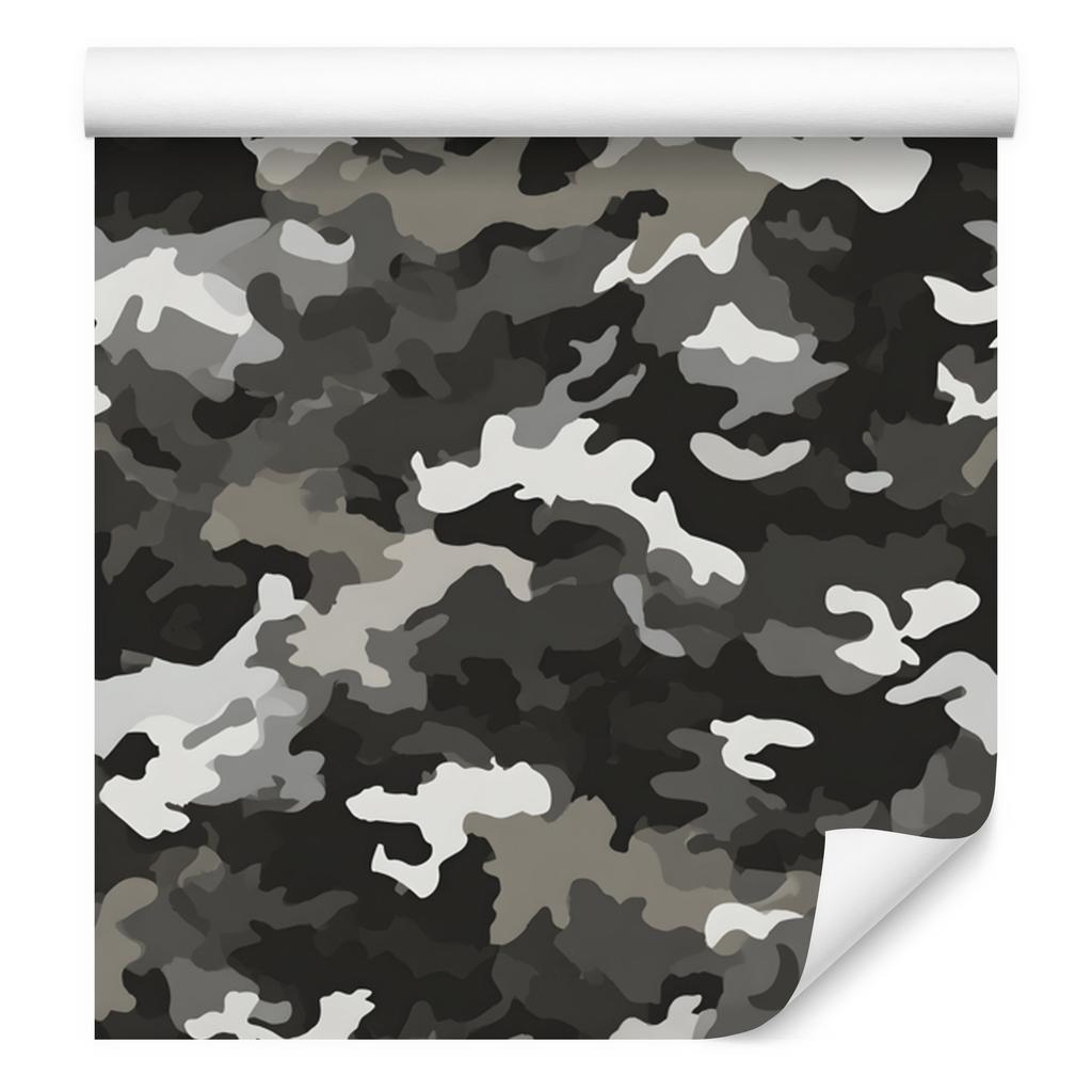 Military Camouflage Wallpaper Graphite and Gray for Living Room and Bedroom 50x1000