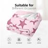 Glitter Blush Star Soft Flannel Blanket Breathable Warm Throw for Office Car Sofa Kids Room Birthday Xmas Gift