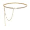 Bling Zircon Inlaid Waist Belt Adjustable Crystal Waist Chain Retro Rhinestone Waistband  Party