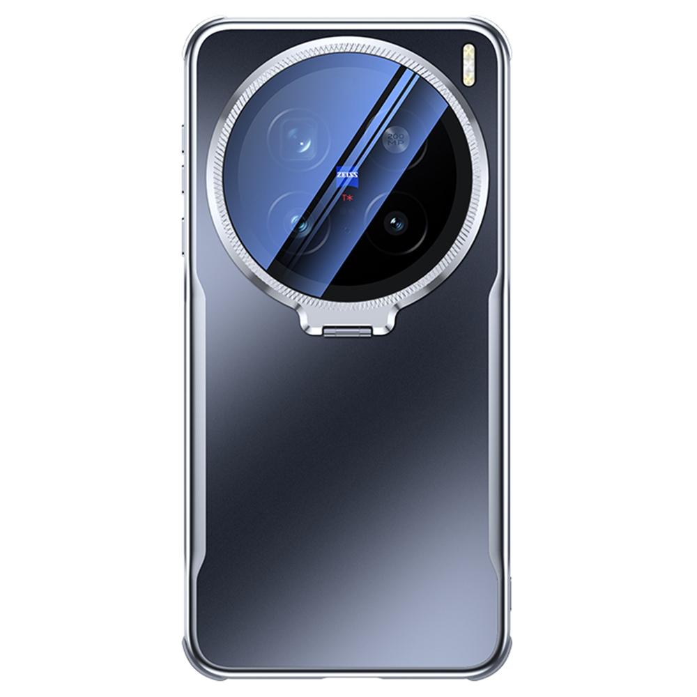 

For vivo X200 5G Phone Case Shockproof TPU PC Back Cover with Lens Kickstand Black