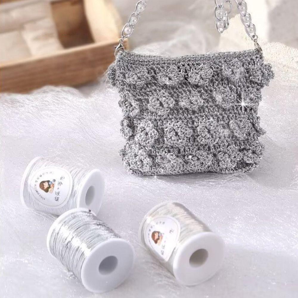 Premium Quality 150m Sparkling Yarn Shiny Weaving Glitter Yarn Eco-Friendly 1mm Thickness Crochet Yarn DIY