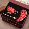 European Elegant Bone China Coffee Cups - Light Luxury Rose Design