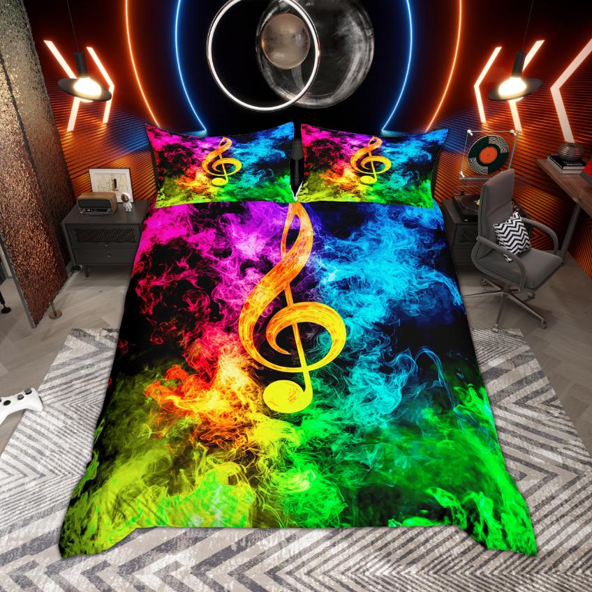 

Homewish Music Theme Duvet Cover Set, Hippie Guitar Bedding Set, Musical Notes Quilt Cover Set, Bedroom Decor DE XS 100x135cm 2pcs&set
