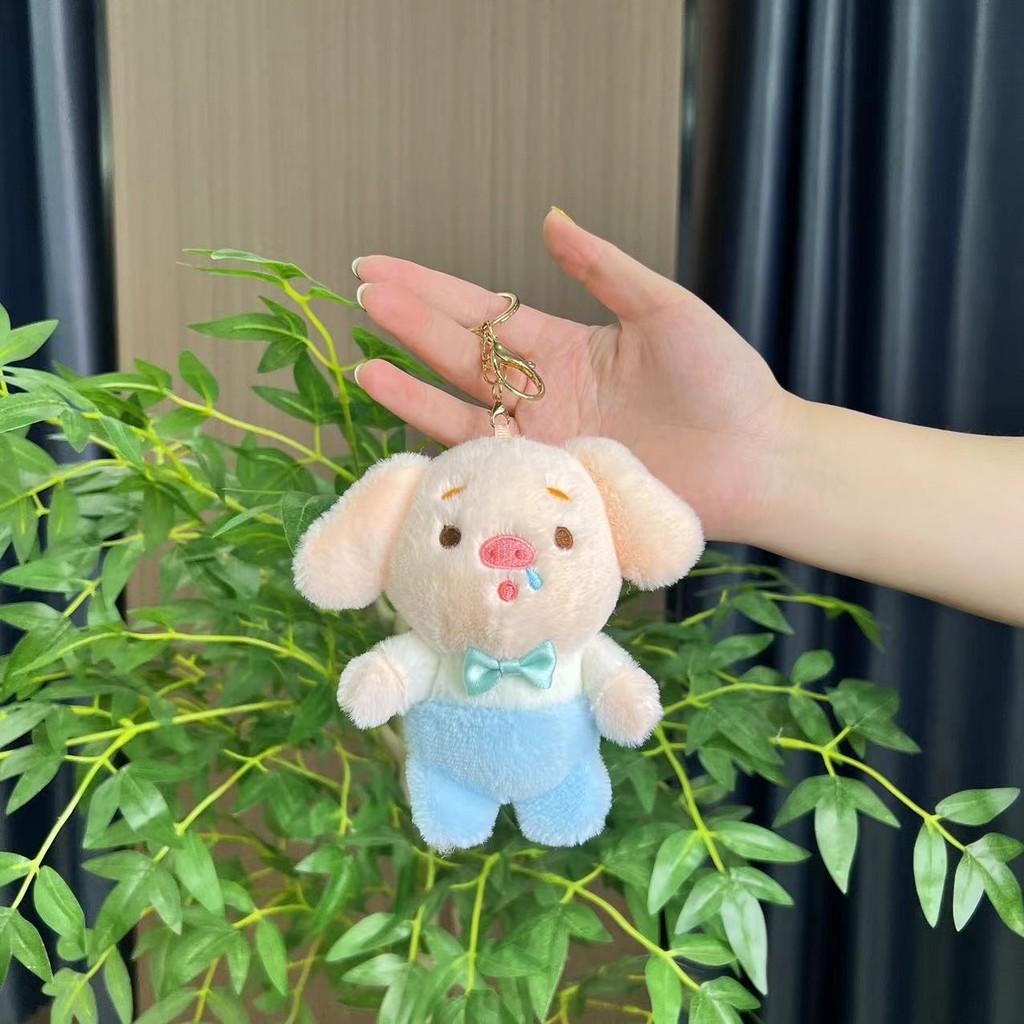 Fun And Cute Plush Pig Keyring With Short Plush Texture Available In Light Green Blue And Colors Pink