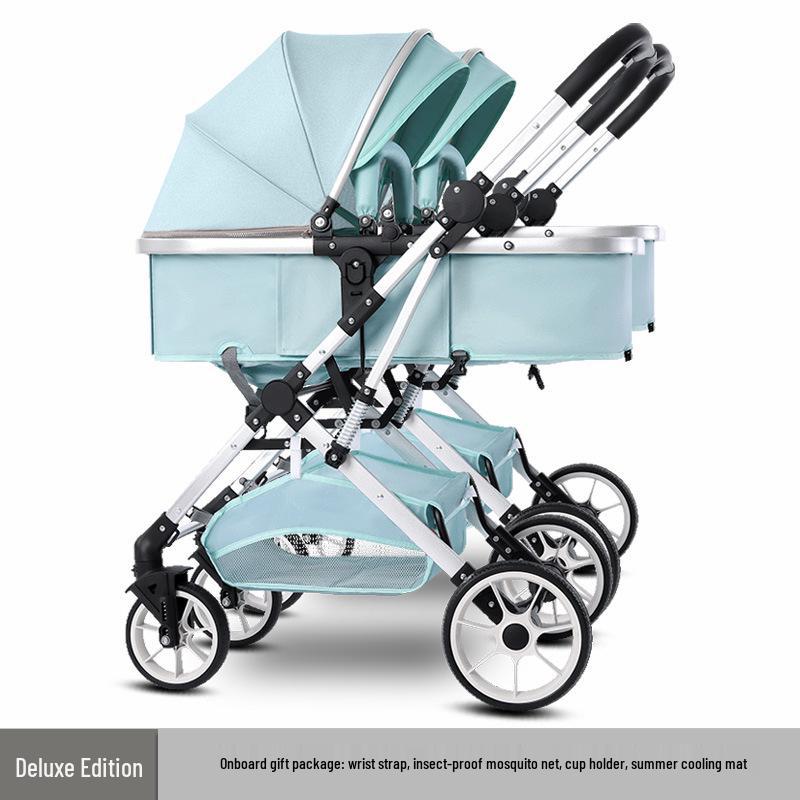 Detachable Twin Dragon & Phoenix Lightweight Folding Stroller for Newborns and Infants