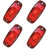 APSMOTIV 4 Pieces 4.5 Inch Trailer Marker Lights LED 24V Trailer Side Square Running Lights for Truck RV Exterior Accessories(Red)