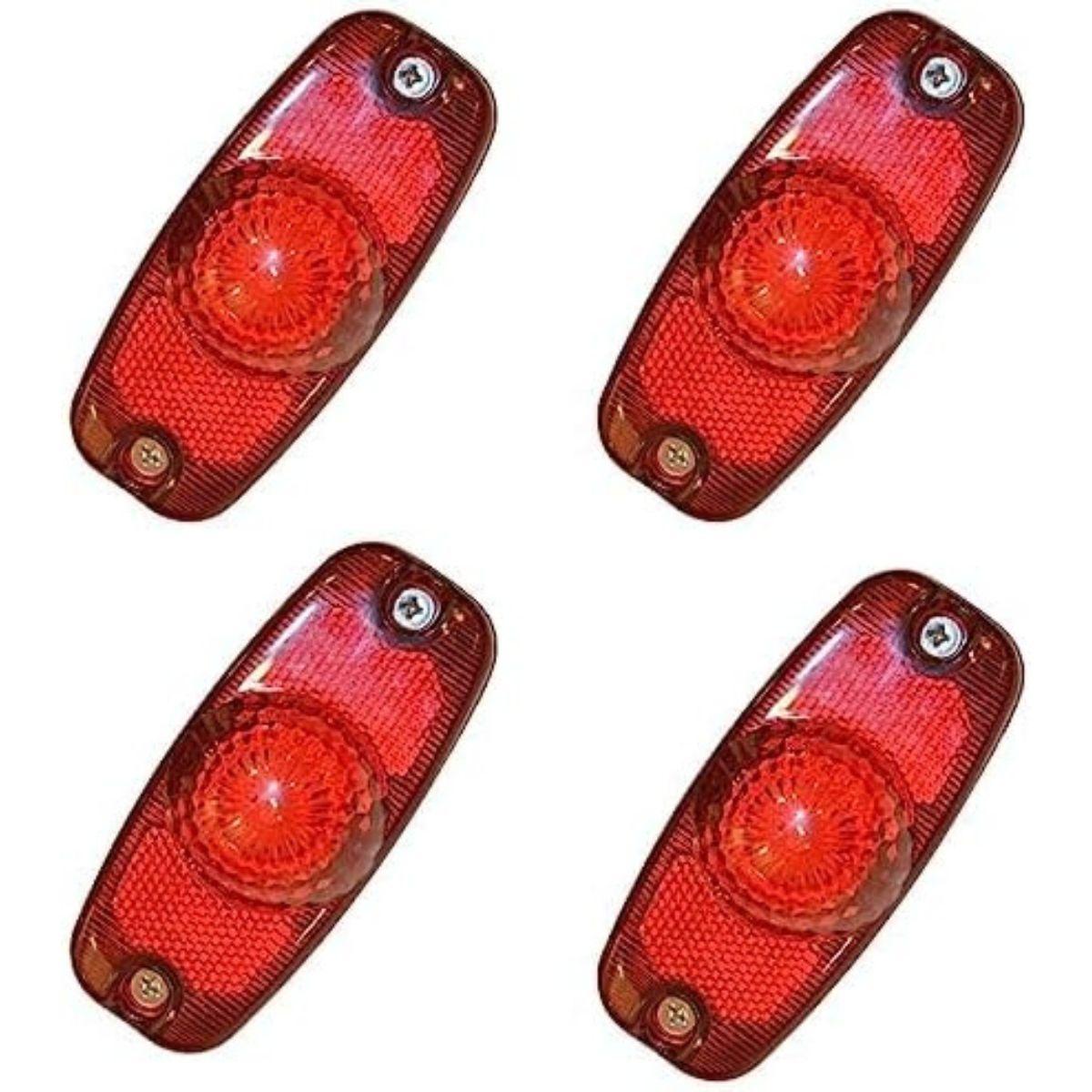 

APSMOTIV 4 Pieces 4.5 Inch Trailer Marker Lights LED 24V Trailer Side Square Running Lights for Truck RV Exterior Accessories(Red)