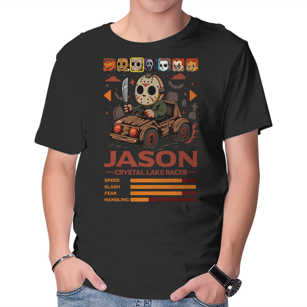 Unisex Crew Neck T-Shirt Crystal Lake Racer Graphic Short Sleeve Casual Tee XL