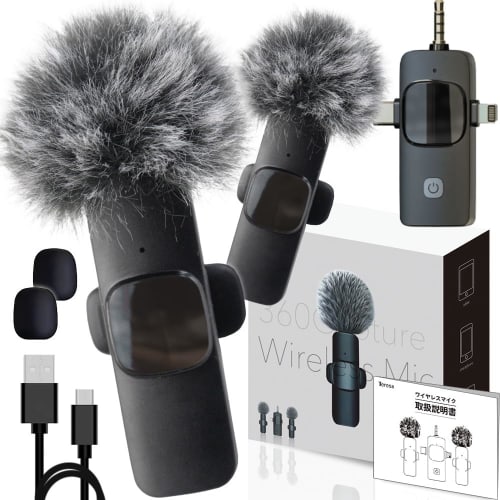 

[Expert-Supervised Video Instructions Included] Wireless Pin Microphone for iPhone, iPad, Android, Smartphones, and PCs, Type-C and Lightning Compatib