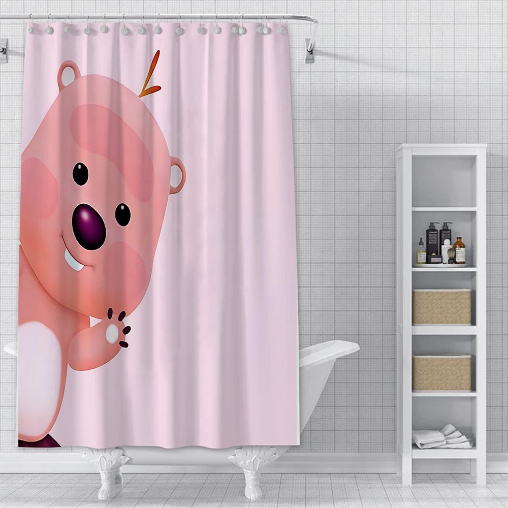 Shower Cute anime Loopys Curtain Waterproof Polyester Fabric Paint Colorful Bath Curtains Home Bathroom Decor Curtain With Hook