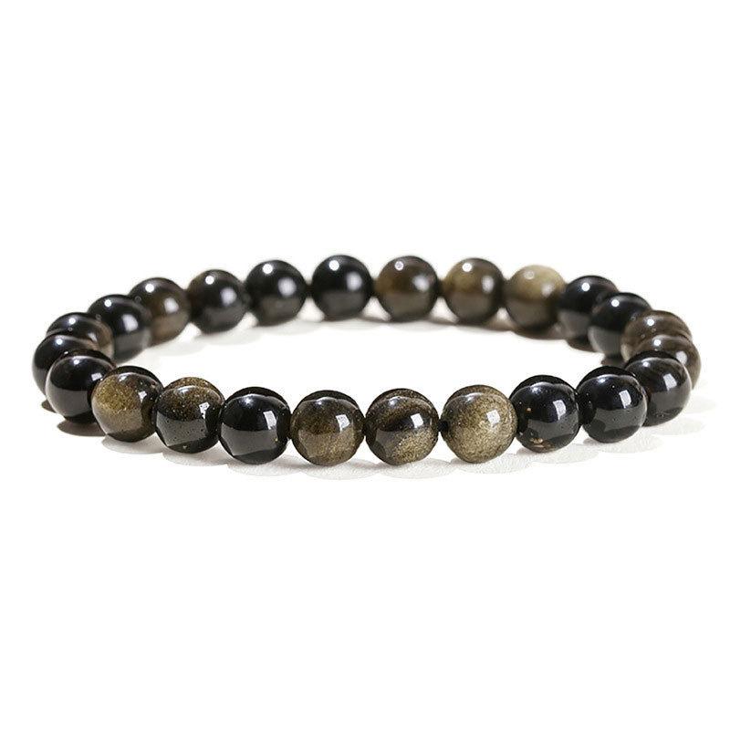 Natural Crystal Agate & Tiger Eye Stone Bracelet - Fashionable Round Beads for Men & Women