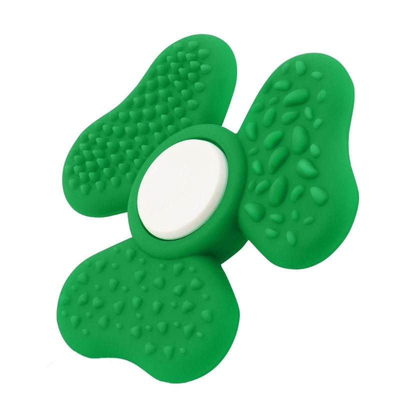 Texture Shamrock Sensory Spinner Toy For Kids Silicone Rotating Spinne Office Desk Toy For Adult Saint Patricks Day Gift